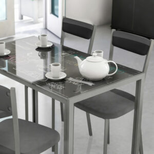 Mesa cocina cristal Pizarra 105x60x75cm