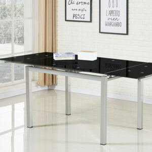 Mesa cocina extensible cristal negro 120-200x90x75cm