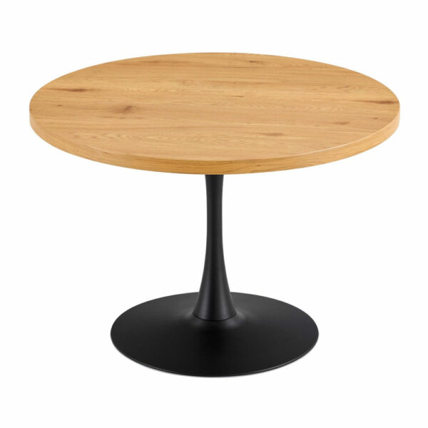 Mesa redonda negra-madera 110cm