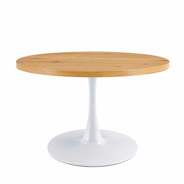 Mesa redonda blanca-madera 110cm